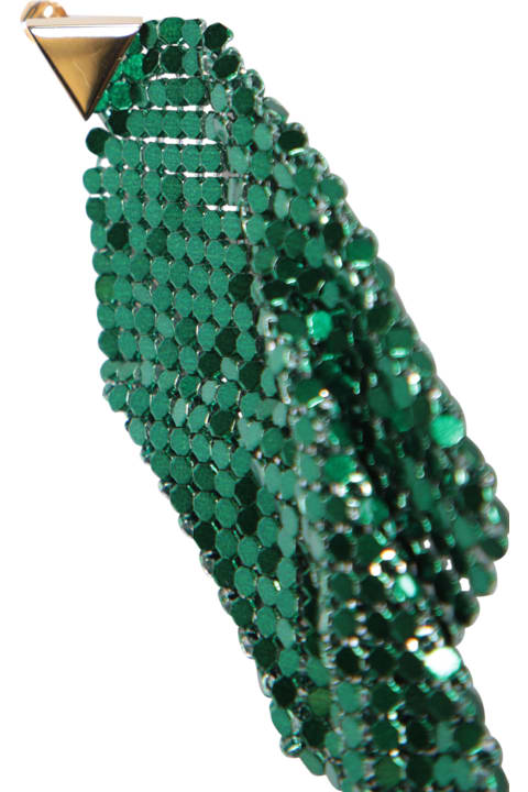 Jewelry for Women Paco Rabanne Green Mesh Drop Earrings
