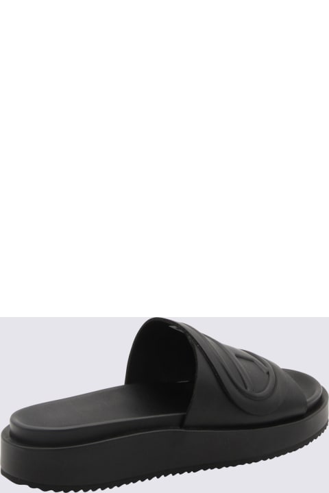 Other Shoes for Men Diesel Black Rubber Slides