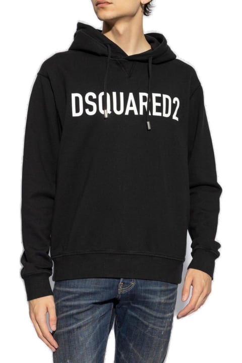 Dsquared2 Fleeces & Tracksuits for Men Dsquared2 Logo Printed Drawstring Hoodie