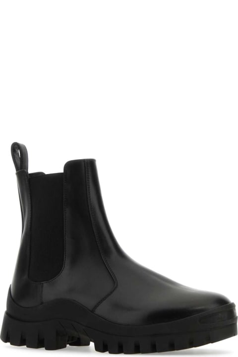 ウィメンズ The Rowのブーツ The Row Black Leather Greta Winter Ankle Boots