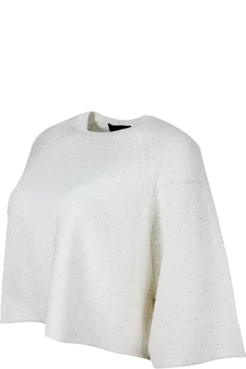 Fabiana Filippi for Women Fabiana Filippi Cape, Crew-neck And Half-sleeved Sweater In Cotton And Linen