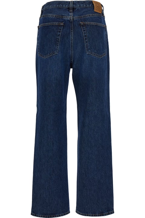 Totême Jeans for Women Totême Blue High-waisted Jeans With Logo Patch In Cotton Denim Woman