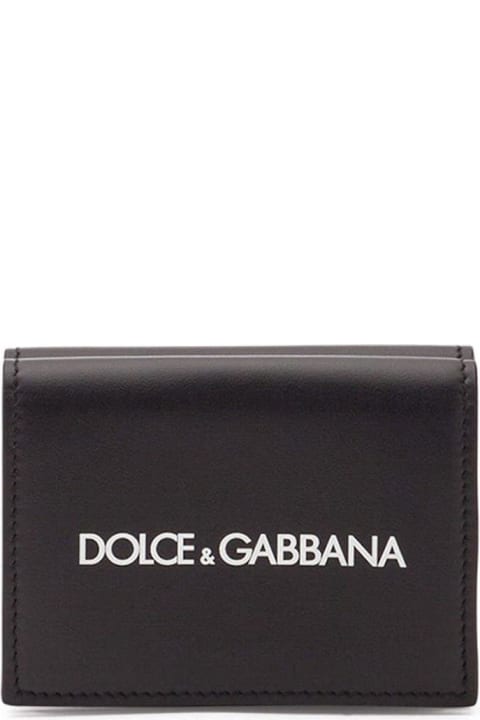 Dolce & Gabbana Accessories Sale for Men Dolce & Gabbana Logo Printed Bi-fold Wallet