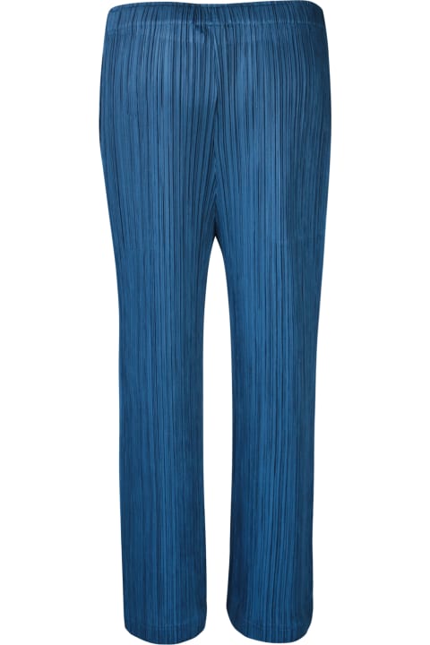 Issey Miyake for Women Issey Miyake Pleated Teal Trousers
