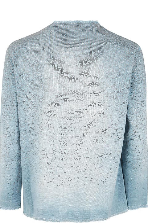 Avant Toi Sweaters for Women Avant Toi Round Neck Micro Mat Stitch Jacket With Studs And Strass