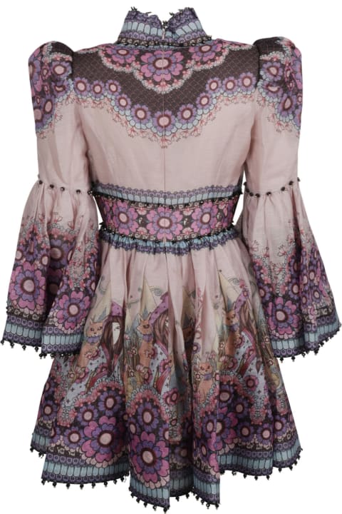Zimmermann فساتين لـ السيدات Zimmermann Celestial Bell Sleeve Mini Dress
