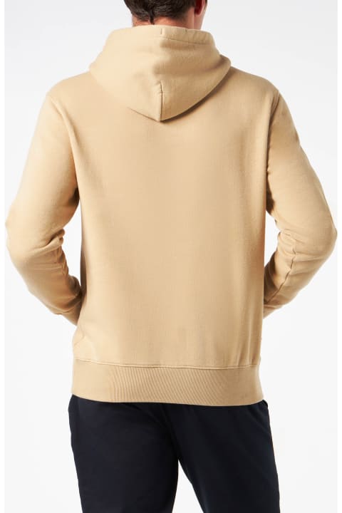 Homeware MC2 Saint Barth Man Beige Hoodie With Cortina Patch