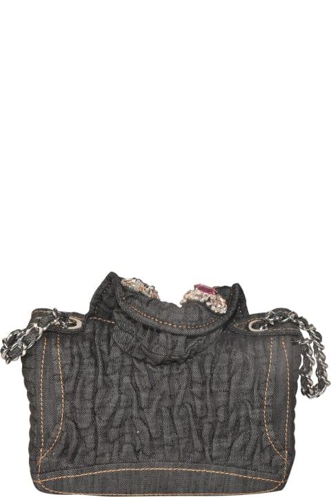 Fashion for Women Moschino Embellished Biker Zip Shoulder Bag