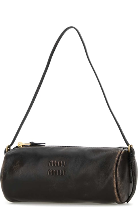 Miu Miu Dark Brown Nappa Leather Shoulder Bag