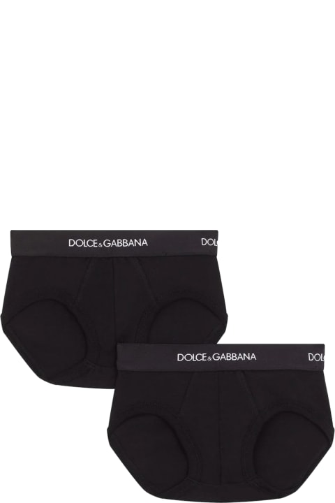 Fashion for Kids Dolce & Gabbana Set 2 Slip Con Elastico Logato