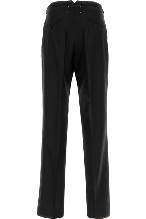 سراويل لـ القسم الرجالي Maison Margiela Black Wool Blend Pant