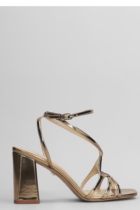 Homeware Lola Cruz Angela 85 Sandals In Gold Leather