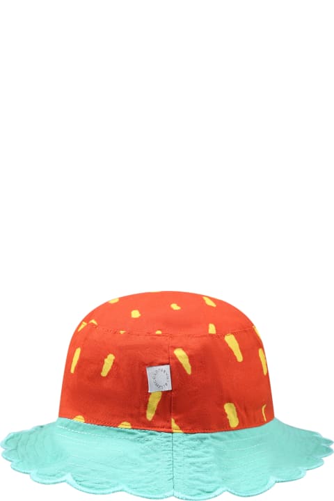 Accessories & Gifts for Baby Girls Stella McCartney Kids Red Cloche For Baby Girl With All-over Yellow Print