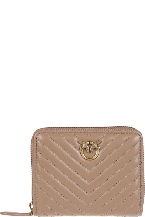 Pinko Wallets for Women Pinko Logo Plaque Quilted Zipped Wallet