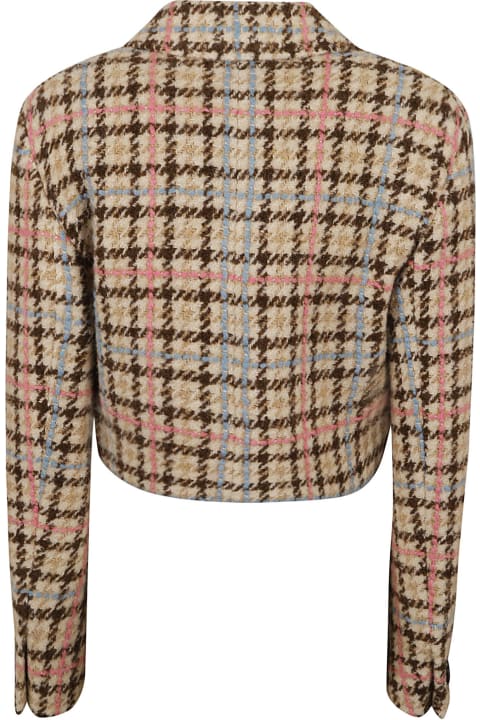 Fashion for Women MSGM Houndstooth Cropped Check Jacket