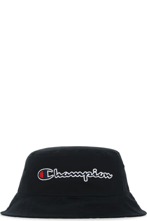 Hats for Women Champion Black Cotton Bucket Hat