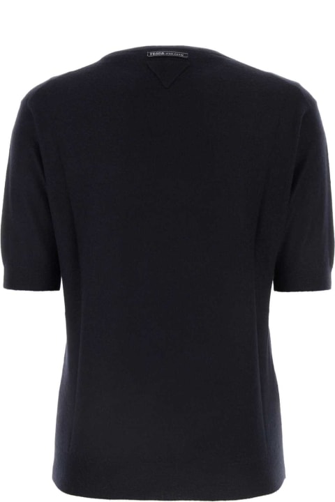 Clothing Sale for Women Prada Midnight Blue Cashmere Sweater