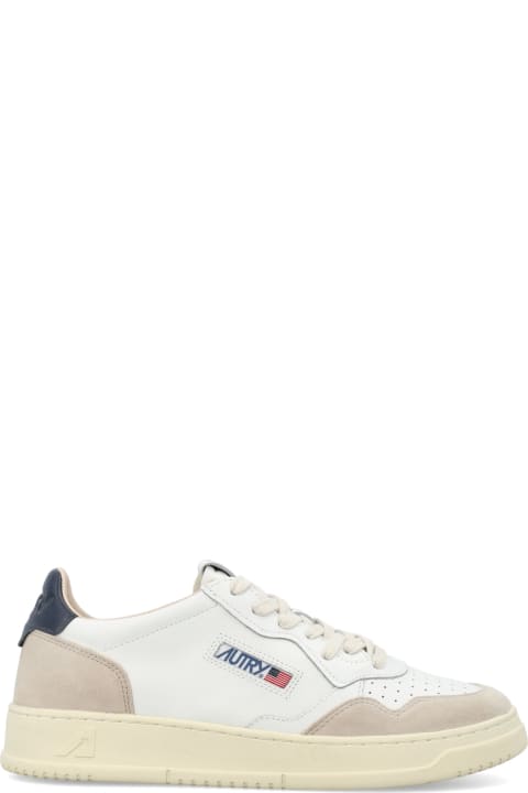 Homeware Autry Autry Medalist Leather And Suese Low Sneakers - White Space