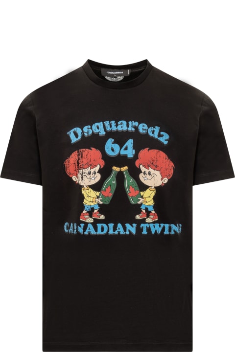 Dsquared2 Topwear for Men Dsquared2 Canadian Twins Print T-shirt