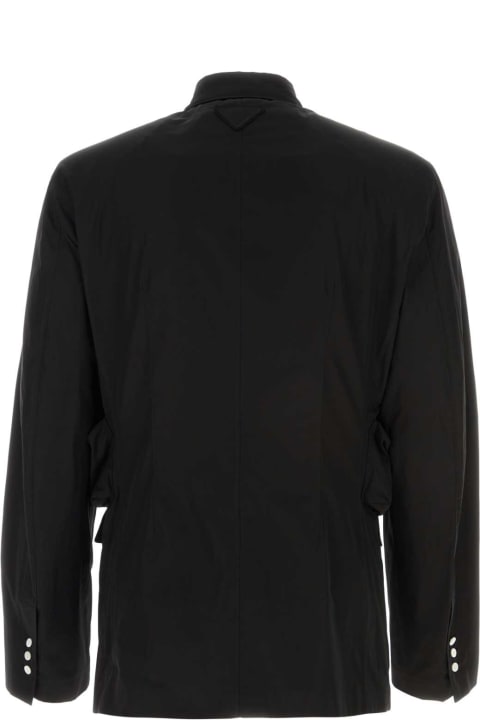 Clothing for Men Prada Black Poplin Shirt
