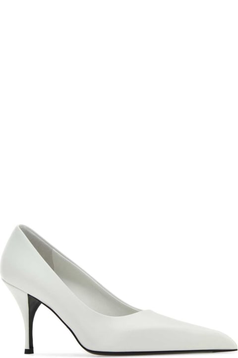 Prada High-Heeled Shoes for Women Prada White Leather Pumps