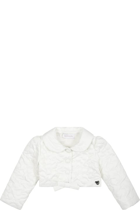 Topwear for Baby Girls Monnalisa White Down Jacket For Baby Girl