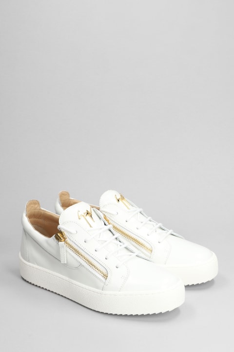 Giuseppe Zanotti for Men Giuseppe Zanotti Frankie Sneakers In White Patent Leather