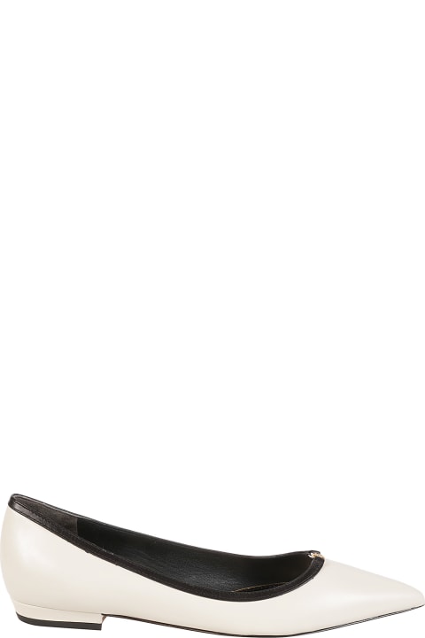 Tory Burch Double T Buckle Pointed Toe Ballerinas