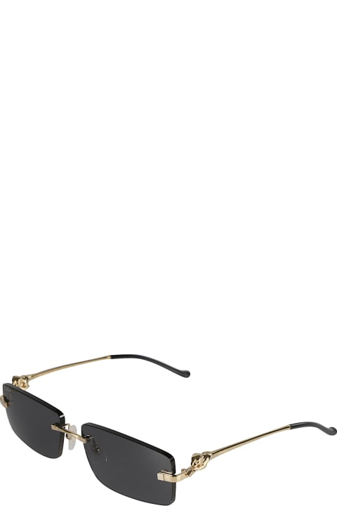 Fashion for Men Cartier Eyewear Rectangular Lens Straight Bridge Sunglasses