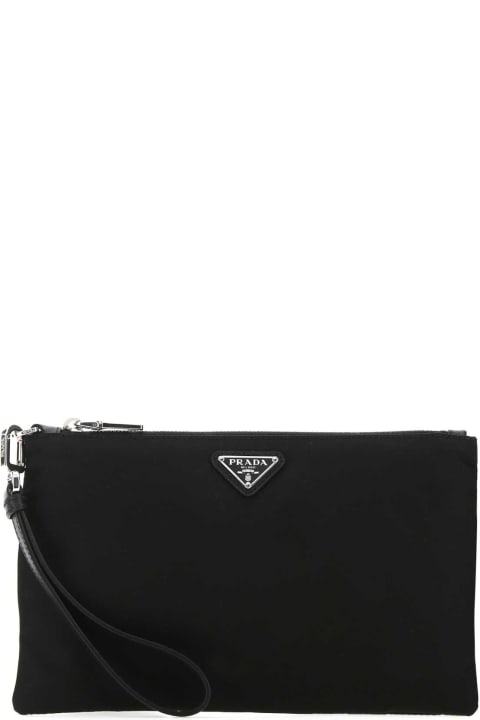 Prada Luggage for Women Prada Black Re-nylon Clutch