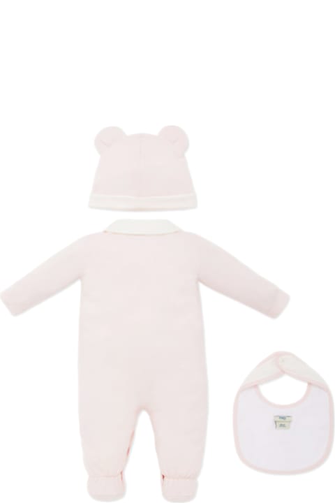 Fendi لـ رُضع أولاد Fendi Onesie, Hat And Bib