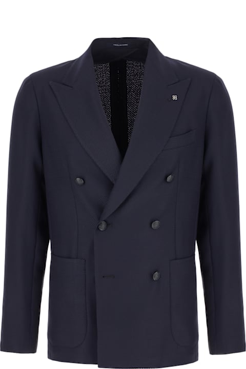 Tagliatore Suits for Men Tagliatore Midnight Blue Wool Blend Blazer