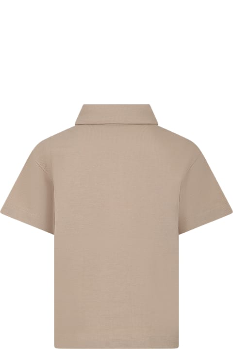 Fendi for Boys Fendi Beige Polo Shirt For Boy With Logo