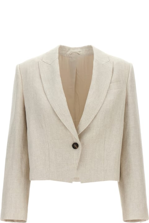 Brunello Cucinelli Coats & Jackets for Women Brunello Cucinelli Single-breasted Cropped Blazer