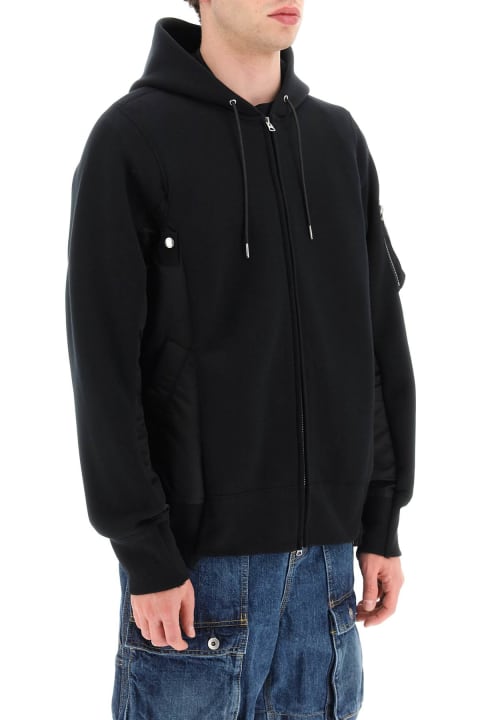 Sacai Fleeces & Tracksuits for Men Sacai Oversized Zip-up Hoodie With Nylon Inserts