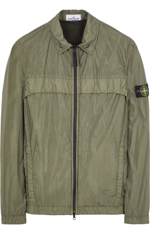 Coats & Jackets for Men Stone Island Crinkle Reps Zipped Shirt Jacket