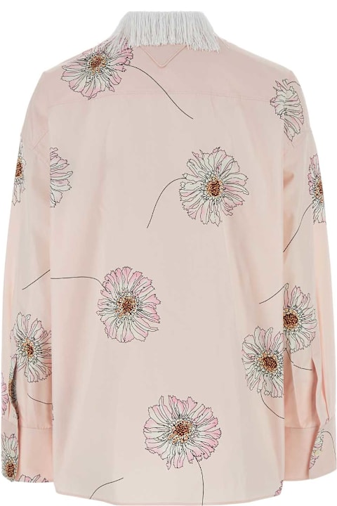 خصم على السيدات Prada Printed Poplin Oversize Shirt