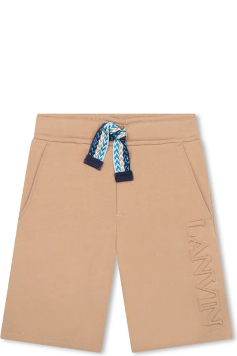 Bottoms for Boys Lanvin Beige Shorts With Logo And "curb" Motif