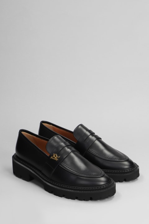 Shoes for Women Via Roma 15 Loafers In Black Leather