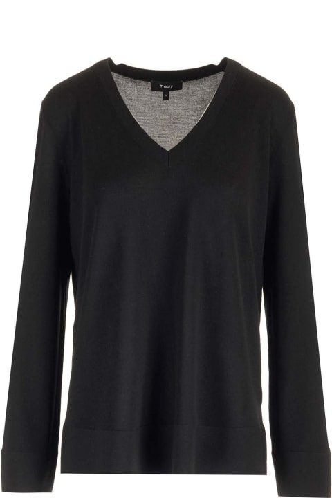 Sweaters for Women Theory Ribbed V-neck Jumper