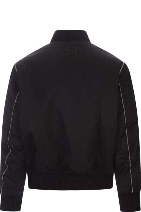 Off-White Sale for Men Off-White Arrow Embroidered Zip Bomber Jacket In Black