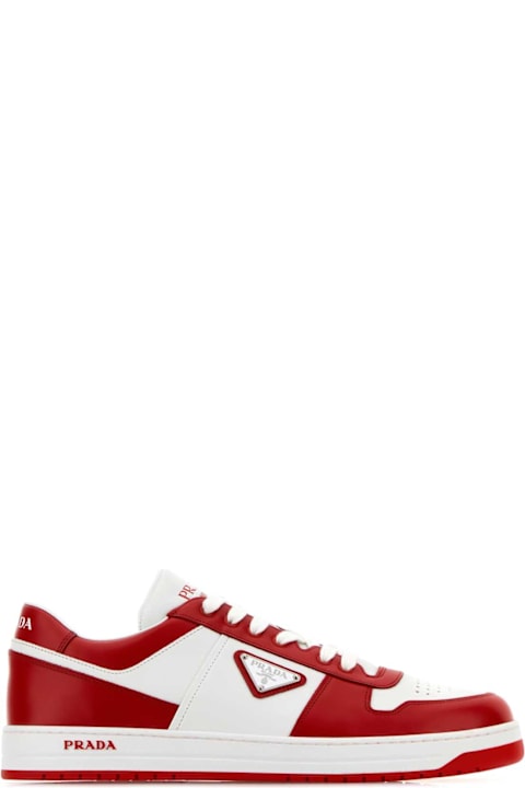Fashion for Men Prada Two-tone Leather Downtown Sneakers