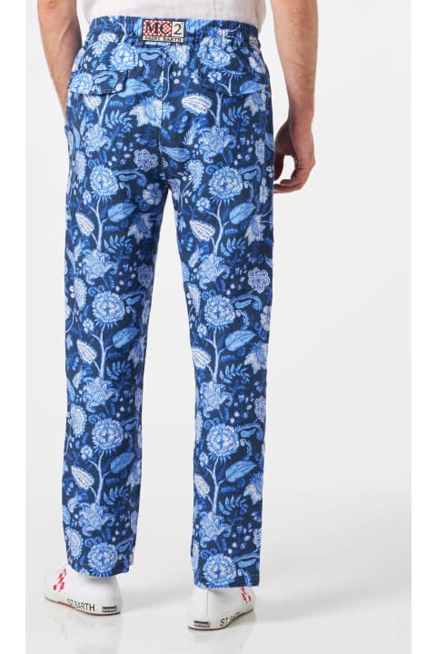 Homeware MC2 Saint Barth Man Floreal Print Linen Pants