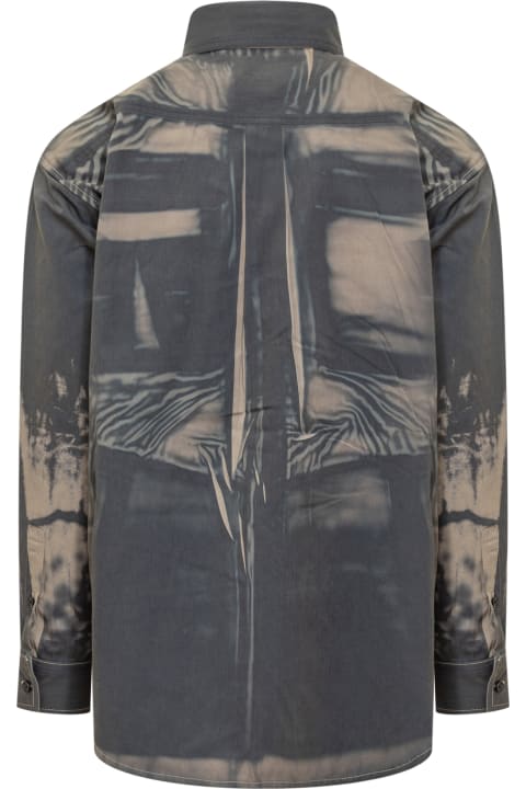 Diesel Coats & Jackets for Men Diesel Irregular Two-tone Effect Cargo Shirt