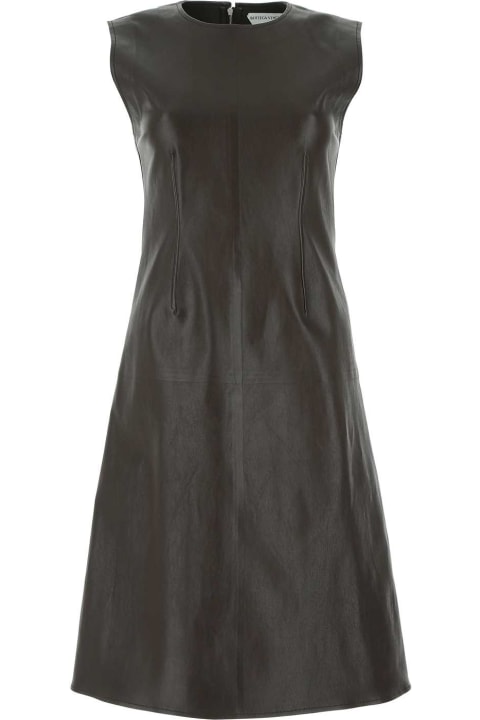 Bottega Veneta Dresses for Women Bottega Veneta Dark Brown Nappa Leather Dress
