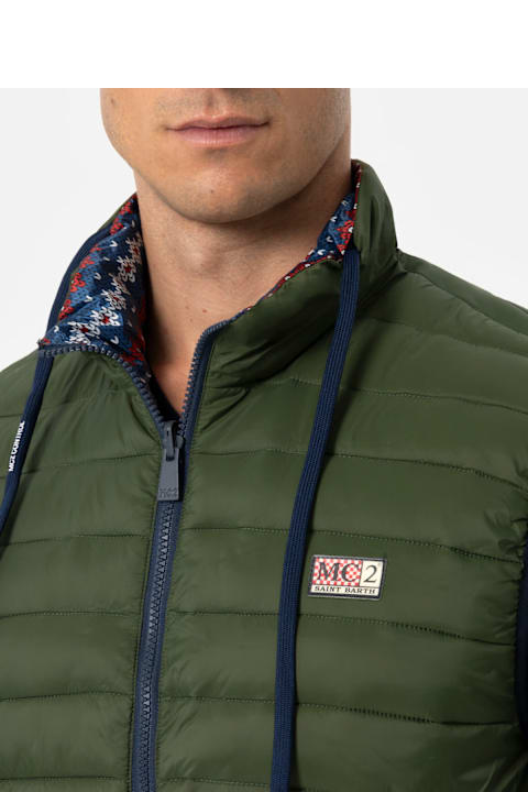 Homeware MC2 Saint Barth Man Military Green Padded Vest Aspen