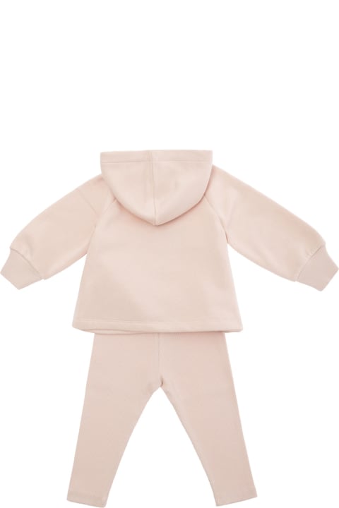 Emporio Armani Bodysuits & Sets for Baby Girls Emporio Armani Pink Tracksuit With Logo Print In Cotton Blend Baby