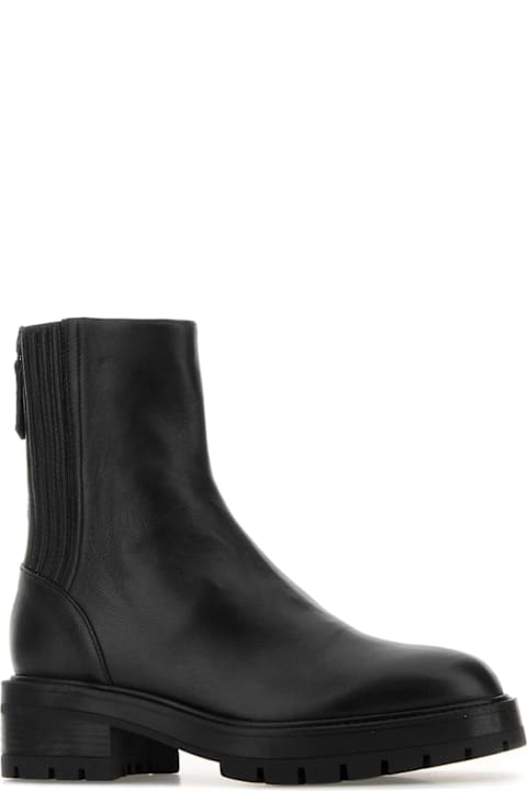 Aquazzura Black Leather Saint Honore Boots