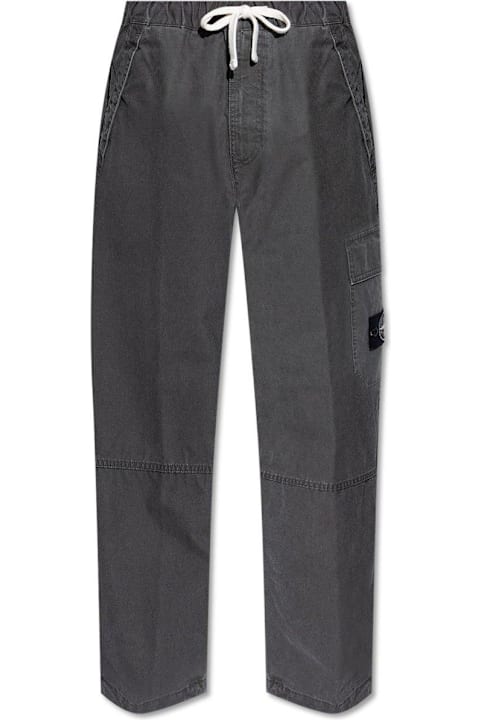 Pants for Men Stone Island Logo Patch Drawstring Pants