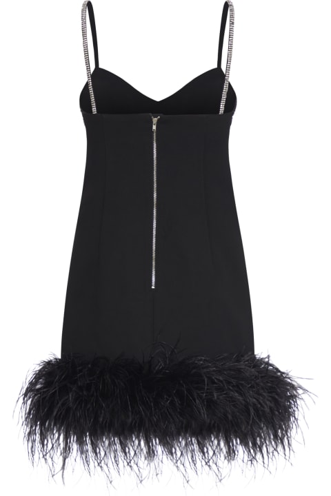 self-portrait Underwear & Nightwear for Women self-portrait Black Crepe Feather Mini Dress